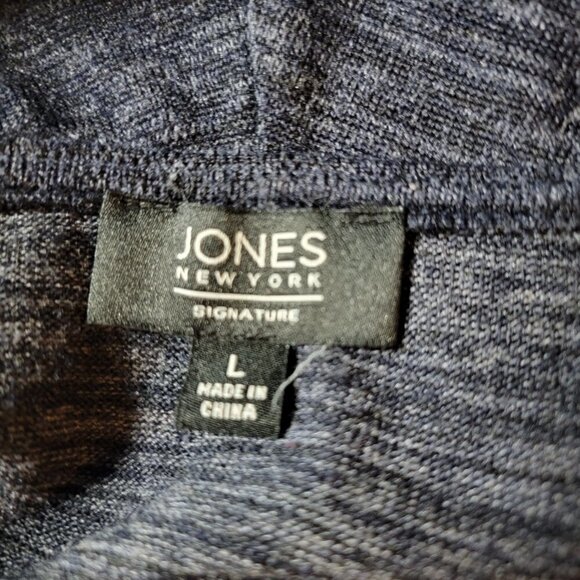 Jones New York Signature Heather navy Cowl long sleeve jersey top - XL - Picture 3 of 5